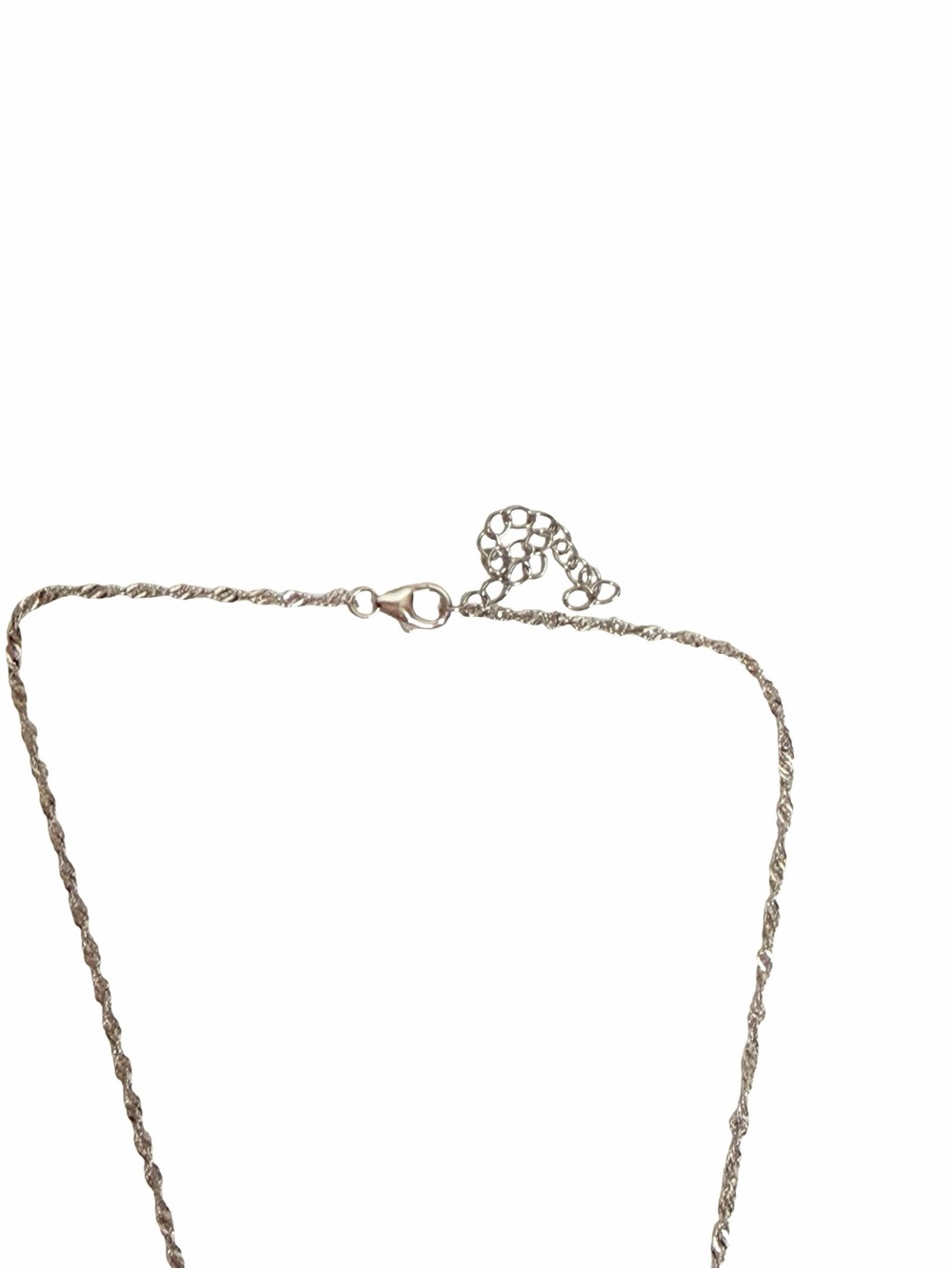 925 Sterling Silver Baguette CZ Heart Pendant Necklace Adjustable 14" Chain - Picture 5 of 7